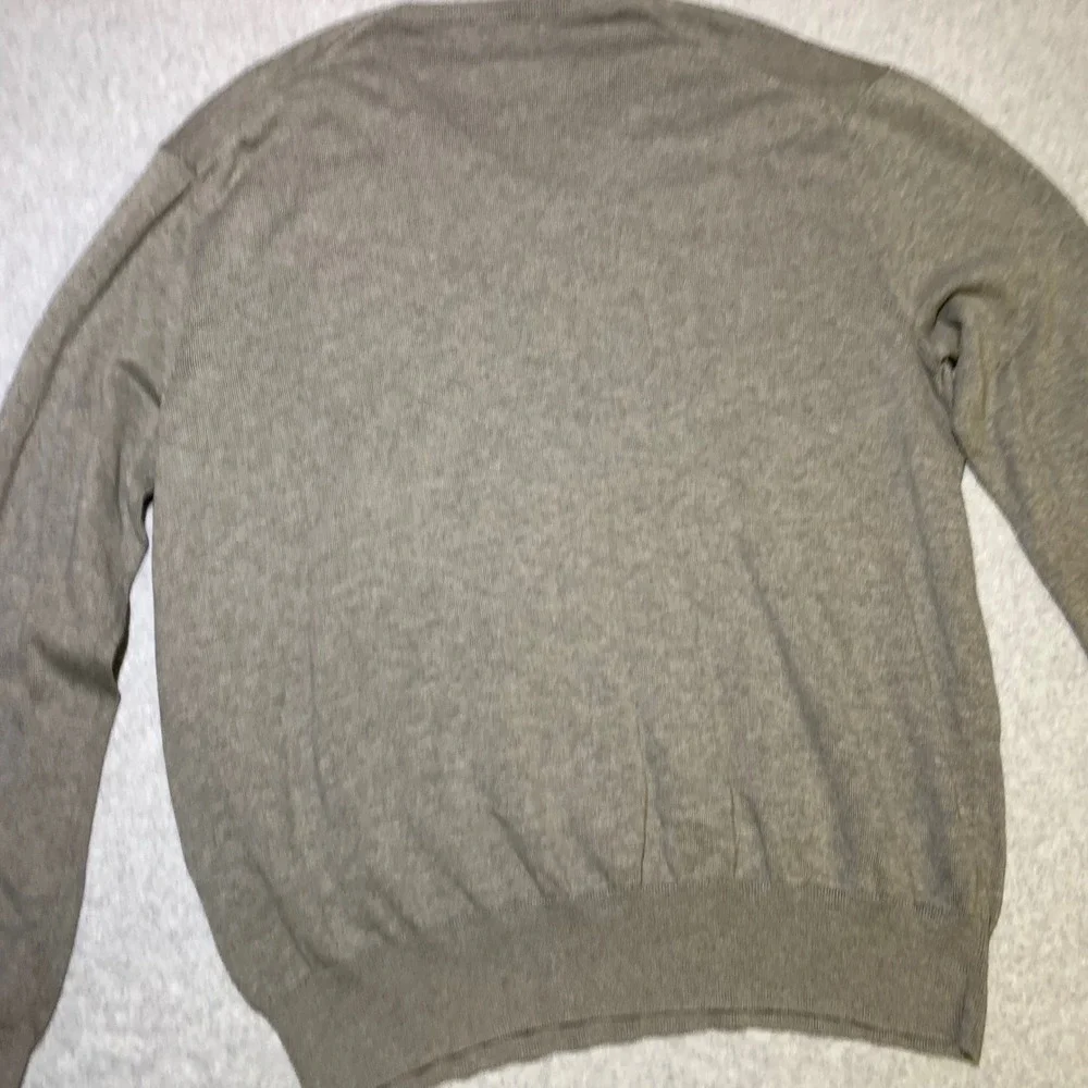 Polo‎ Ralph Lauren Mens XL Pima Cotton V-Neck Sweater Gray Pullover Pony Logo